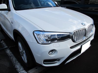 BMW・X３、ドアの凹みをデントリペアで修理（岐阜県岐阜市）